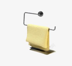 毛巾模型黄色挂掉毛巾高清图片