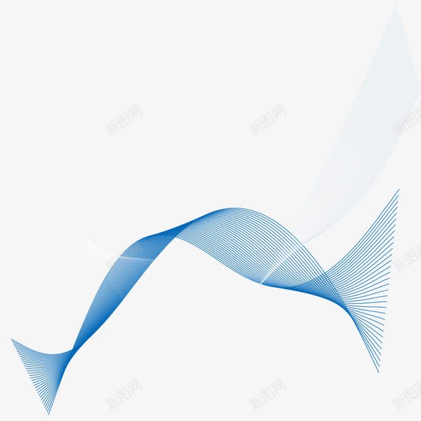 蓝色细线螺旋状png免抠素材_新图网 https://ixintu.com 条纹 细线 螺旋