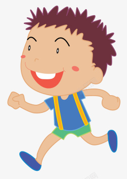 开心的男生跑步的小朋友高清图片