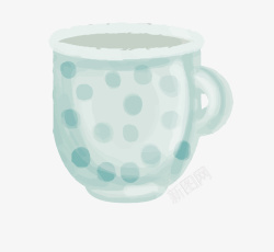牛奶咖啡杯卡通手绘简约玻璃杯茶杯装饰素材