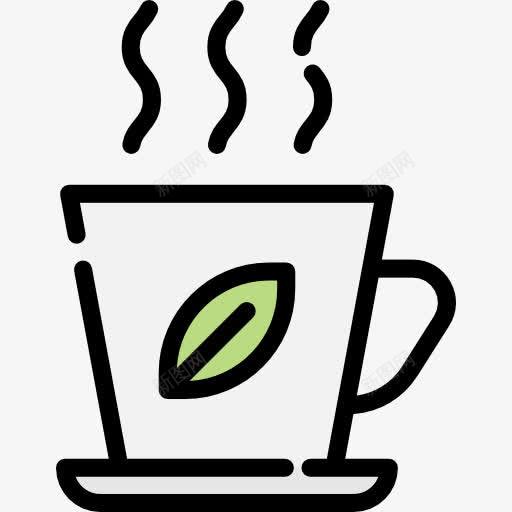 线型茶杯图标png_新图网 https://ixintu.com 热茶图标 线型茶杯图标 绿叶茶杯 饮品图标 饮茶