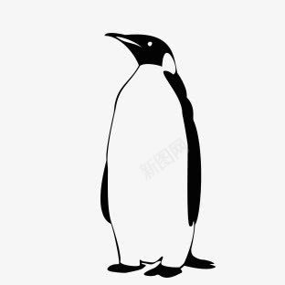 卡通企鹅png免抠素材_新图网 https://ixintu.com 企鹅 剪影 动物 卡通 黑色