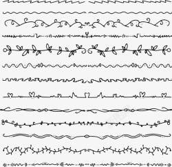 手绘线条边框矢量图素材