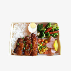 鲅鱼实物秘制鲅鱼盒饭高清图片
