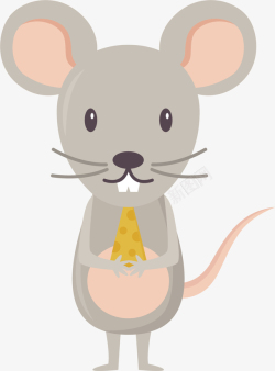 长尾巴老鼠一直吃东西的小老鼠矢量图高清图片
