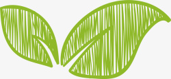 绿色叶子边框手绘叶子矢量图素材