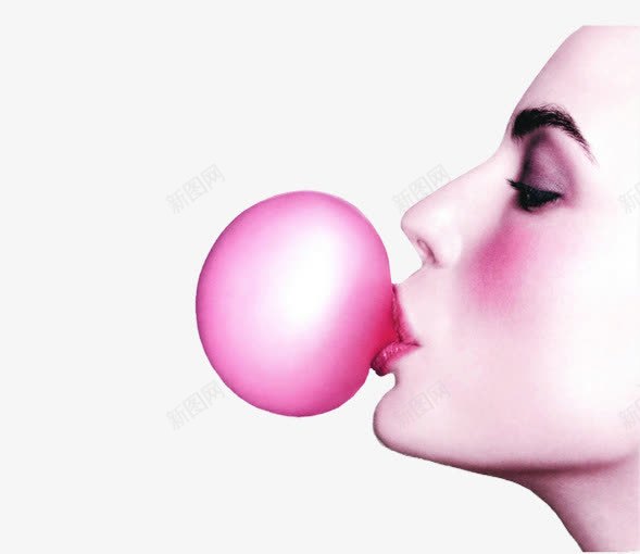 粉色的泡泡片png免抠素材_新图网 https://ixintu.com 创意背景图片 口香糖图片 吹泡泡的小女孩 泡泡糖