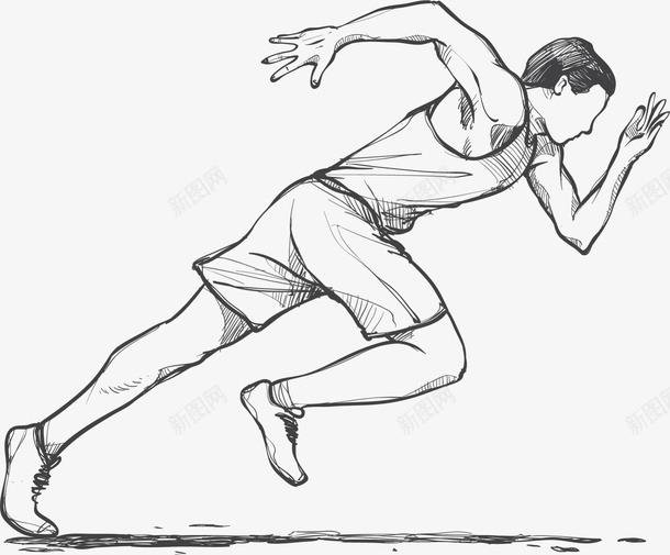 手绘起步狂奔的男人图标png_新图网 https://ixintu.com 奔跑 手绘男人 狂奔的男人 绘画 起步狂奔 跑步 马拉松