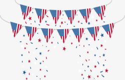 庆祝美国独立日三角装饰彩旗高清图片