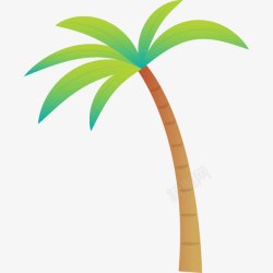椰树海岛标贴夏天消暑海岛椰树矢量图高清图片