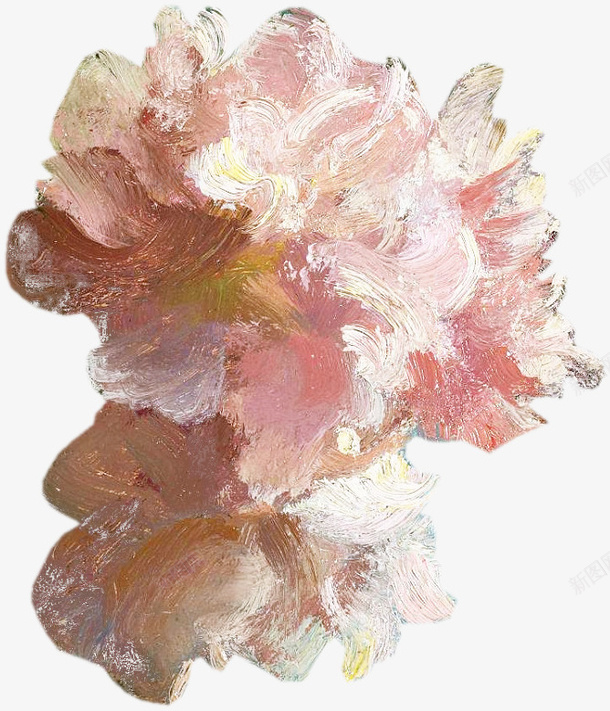 粉色花朵油画png免抠素材_新图网 https://ixintu.com 创意 动画 手绘 抽象 油画 粉色 花朵 设计