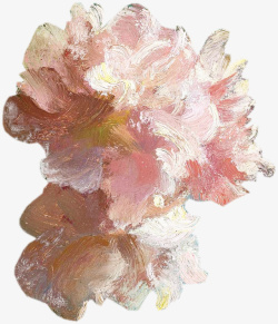 粉色花朵油画素材