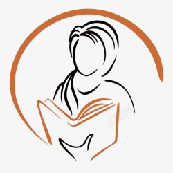 书坊看书的女生书店logo图标高清图片