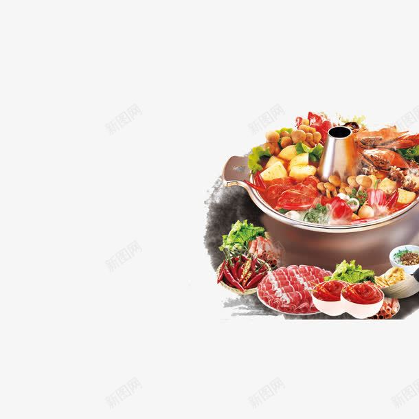 海鲜火锅png免抠素材_新图网 https://ixintu.com 五颜六色 火锅 食材多样 食物
