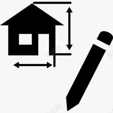 建筑制图项目的房子图标图标
