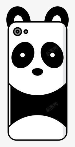 手机壳手绘卡通大熊猫手机壳图案高清图片