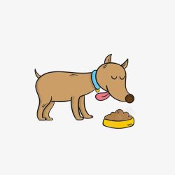 吐舌狗卡通开心吃狗粮的小狗高清图片