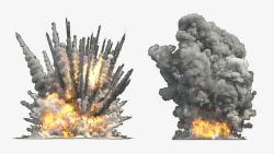 灰色蘑菇导弹爆炸烟雾高清图片