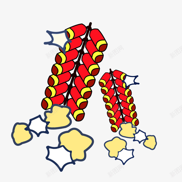 卡通鞭炮png免抠素材_新图网 https://ixintu.com PNG图 PNG图下载 创意卡通 卡通 卡通插图 插图 燃烧的鞭炮 爆竹 鞭炮