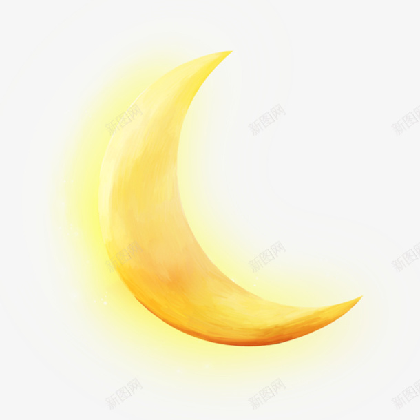 手绘夜景黄色月亮png免抠素材_新图网 https://ixintu.com 夜景月亮 手绘月亮 月亮 黄色月亮