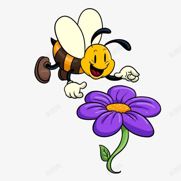 手绘飞行采蜜蜜蜂png免抠素材_新图网 https://ixintu.com 免扣Png 创意 动物 卡通 开心 手绘 时尚 植物 花粉 蜜蜂 采蜜 飞行 鲜花