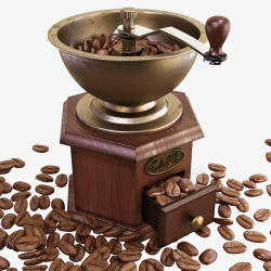 研磨机咖啡机咖啡豆棕色咖啡研磨机高清图片