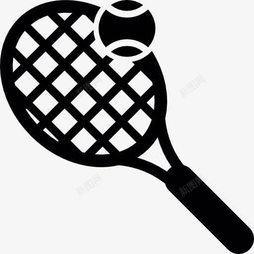 网球拍和球图标png_新图网 https://ixintu.com 乒乓球 球 球拍 球的轮廓 网球 运动