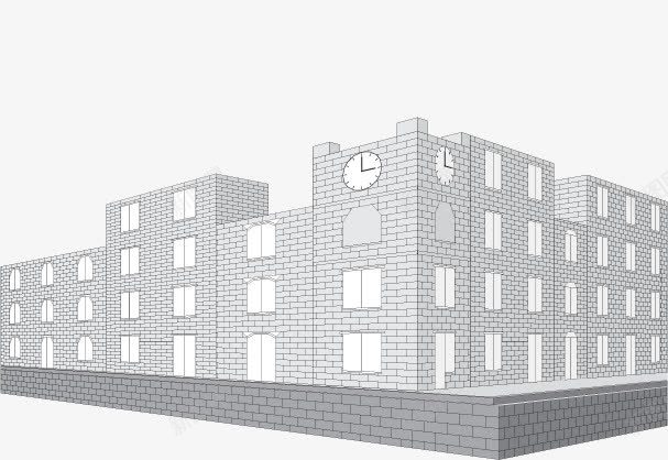 校园回忆png免抠素材_新图网 https://ixintu.com 初中 教学楼 楼房 楼钟 高中校园