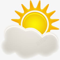天气预报多云转晴图标png_新图网 https://ixintu.com 多云 天气预报 天气预报LOGO 转晴