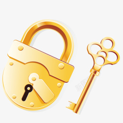 宝藏开锁钥匙卡通钥匙和锁矢量图高清图片