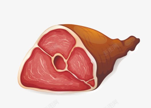卡通手绘肉类食物鸭肉矢量图图标图标