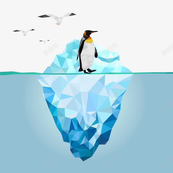 南极企鹅矢量图ai免抠素材_新图网 https://ixintu.com 冰山 动物 极地 模型 海鸟 矢量图