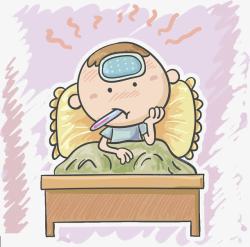 酸痛PNG卡通插图病痛发烧量体温高清图片