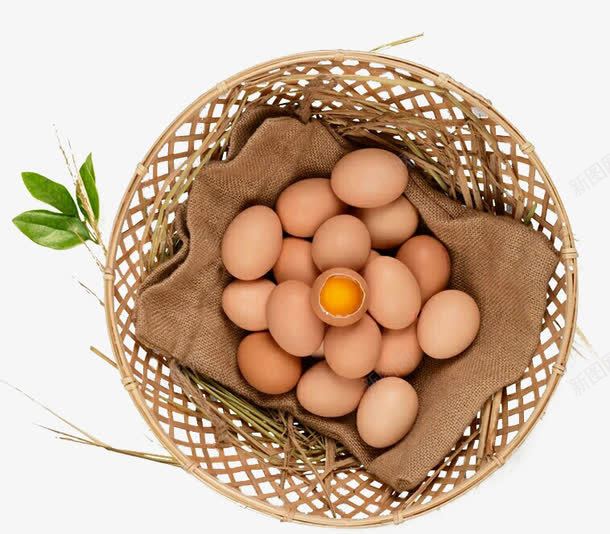 农家土鸡蛋png免抠素材_新图网 https://ixintu.com 土鸡蛋 篮子 篮子里的鸡蛋 蛋黄 食物 鸡卵 鸡蛋