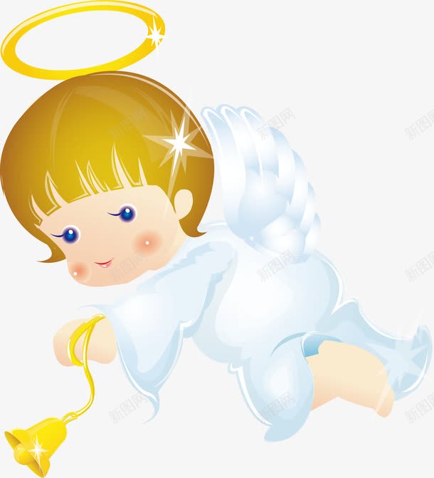 美丽的小天使png免抠素材_新图网 https://ixintu.com 光环 天使与魔鬼 天使光圈 女孩 翅膀 金发