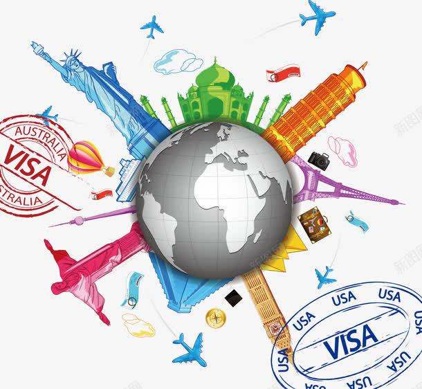 环球旅游png免抠素材_新图网 https://ixintu.com 世界各地 周游世界 旅游 旅行 旅行团 环球旅游 环球旅行 签证 跟团