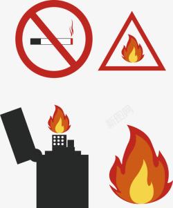 禁止烟火禁止吸烟矢量图高清图片