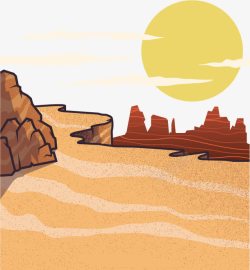 荒漠之地沙漠风景矢量图高清图片