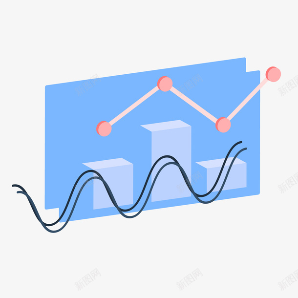 蓝色柱形数据分析元素png免抠素材_新图网 https://ixintu.com 分析 圆点 弯曲 扁平化 数据 曲线 柱形 蓝色 行情 趋势