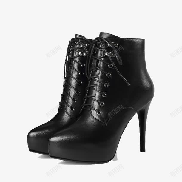 一双女士马丁靴png免抠素材_新图网 https://ixintu.com 产品实物 女鞋 皮鞋 系带 高跟鞋 黑色