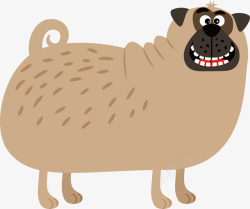 小动物图案肥胖的狗狗矢量图高清图片