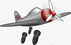 螺旋桨轰炸机扔炸弹素材