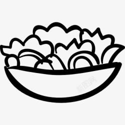 蔬菜碗沙拉碗手绘食品图标高清图片