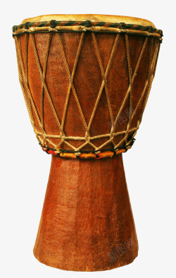 手绘棕色长鼓乐器手绘棕色非洲手鼓高清图片