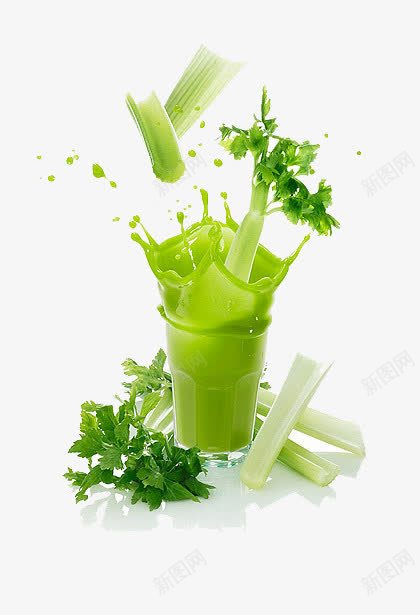 掉在水里的芹菜png免抠素材_新图网 https://ixintu.com 健康的 水纹 溅起 绿色的 芹菜 菜叶