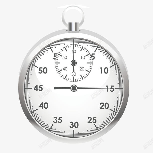 金属银白色秒表钟表计时器png免抠素材_新图网 https://ixintu.com 秒表 计时器 金属 钟表 银白色