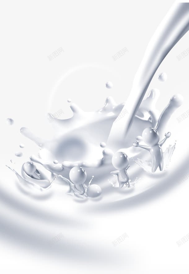 化成牛奶小人的牛奶psd免抠素材_新图网 https://ixintu.com 小人 欢呼 牛奶 白色