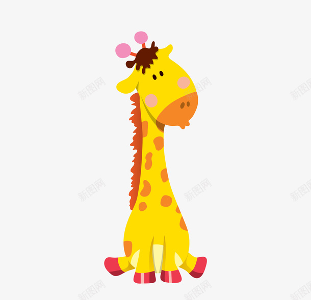 呆萌的长颈鹿png免抠素材_新图网 https://ixintu.com 动物 卡通 可爱 长颈鹿