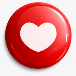 实感按钮红色立体爱心按钮高清图片