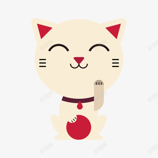笑咪的猫咪png免抠素材_新图网 https://ixintu.com 可爱 开心 微笑 摸脸 水滴吊坠 猫咪 红色玩具球
